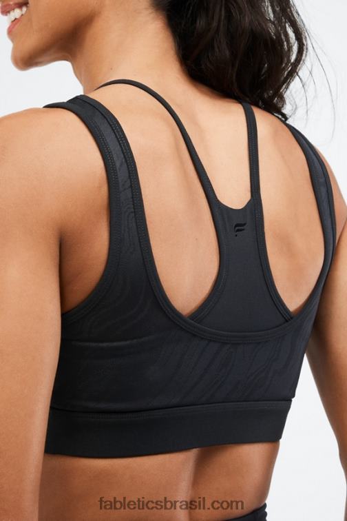 Fabletics preto 420HR1896 kira sutiã esportivo de médio impacto mulheres