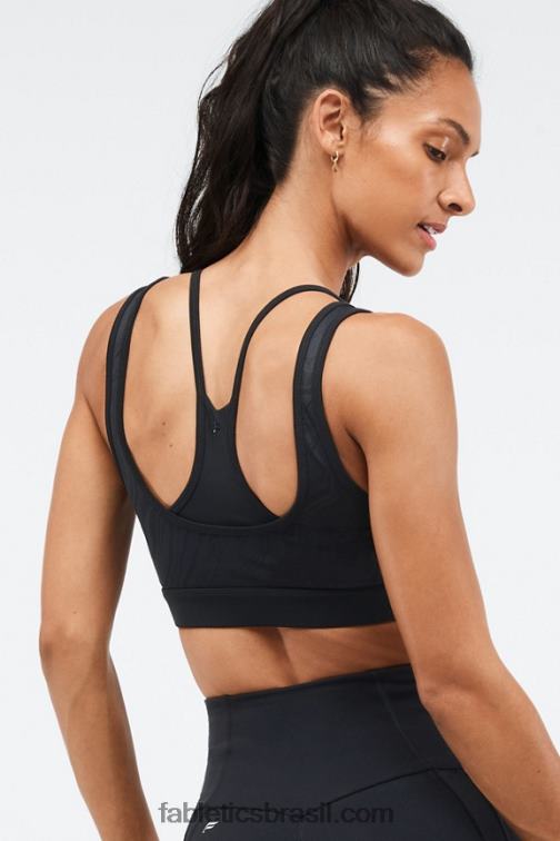 Fabletics preto 420HR1896 kira sutiã esportivo de médio impacto mulheres