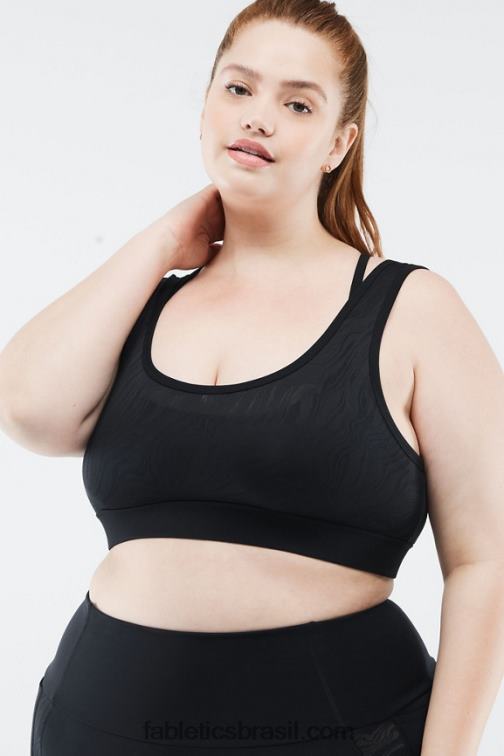 Fabletics preto 420HR1897 kira sutiã esportivo de médio impacto mulheres