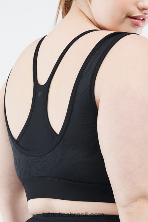 Fabletics preto 420HR1897 kira sutiã esportivo de médio impacto mulheres