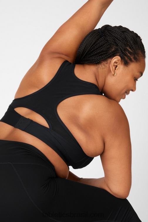Fabletics preto 420HR1905 sutiã esportivo blare de médio impacto ii mulheres