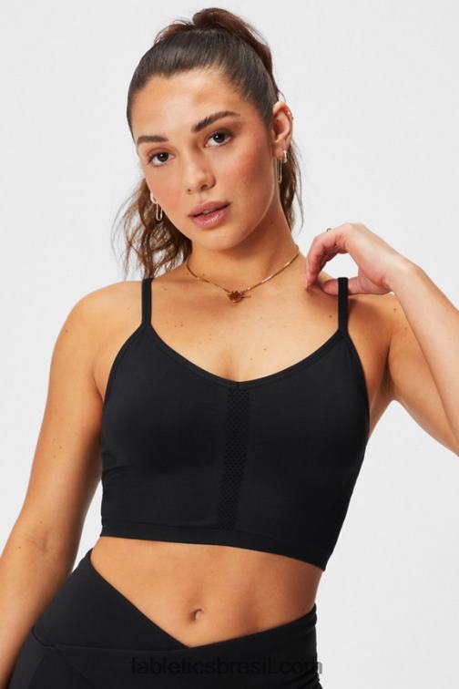 Fabletics preto 420HR2817 sincronizar sutiã sem costura mulheres