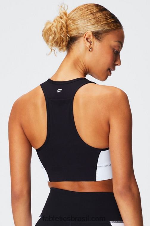 Fabletics preto/branco clássico 420HR1744 sutiã esportivo de médio impacto em movimento 113 mulheres