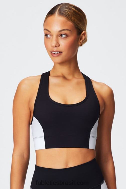 Fabletics preto/branco clássico 420HR1744 sutiã esportivo de médio impacto em movimento 113 mulheres
