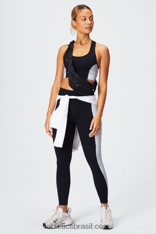 Fabletics preto/branco clássico 420HR1744 sutiã esportivo de médio impacto em movimento 113 mulheres
