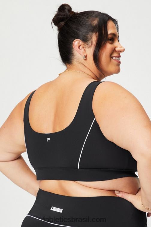 Fabletics preto/branco clássico 420HR1845 sutiã esportivo de médio impacto mulheres