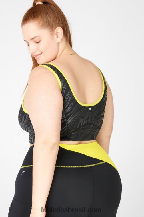 Fabletics preto pequeno marmorizado/raspas 420HR1940 prue sutiã esportivo de médio impacto mulheres