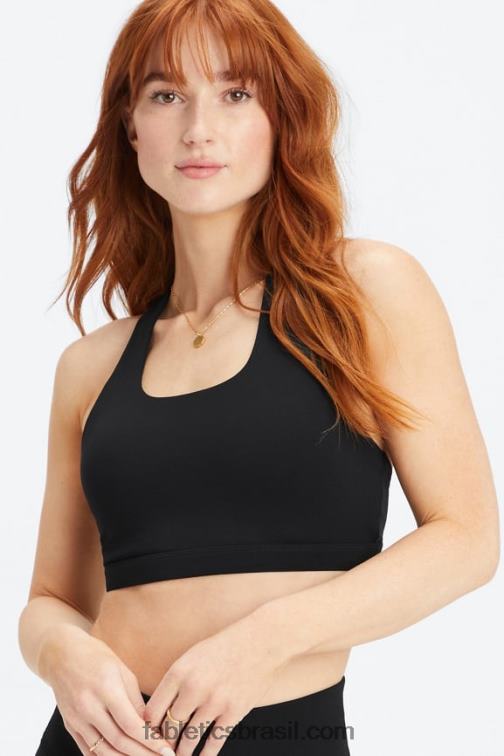 Fabletics preto/prata reflexivo 420HR1781 boost sutiã esportivo de médio impacto 120 mulheres