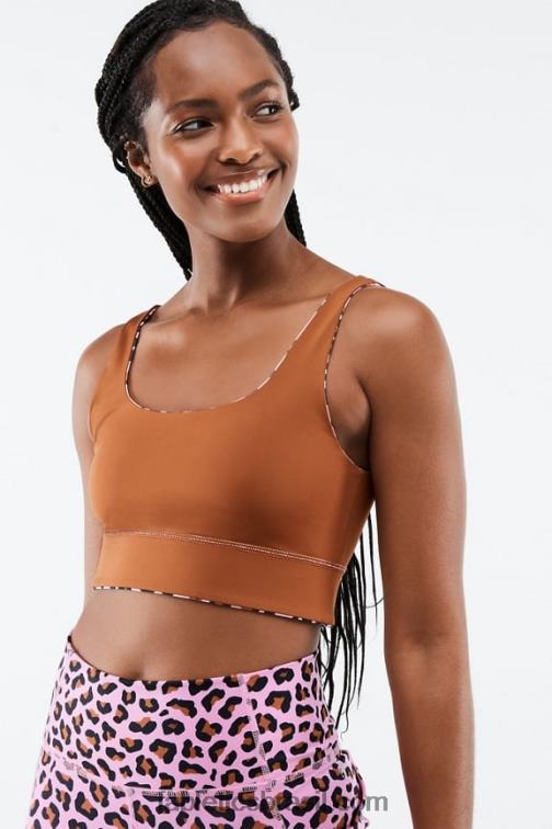 Fabletics rosa claro meru/teca 420HR1856 sutiã esportivo harlyn midi de impacto médio mulheres