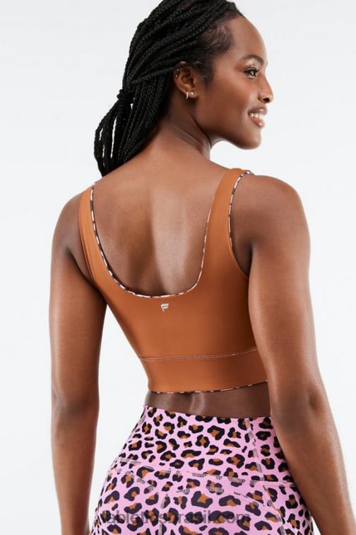 Fabletics rosa claro meru/teca 420HR1856 sutiã esportivo harlyn midi de impacto médio mulheres