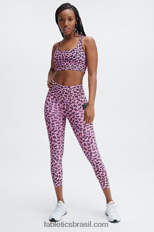 Fabletics rosa claro meru/teca 420HR1856 sutiã esportivo harlyn midi de impacto médio mulheres