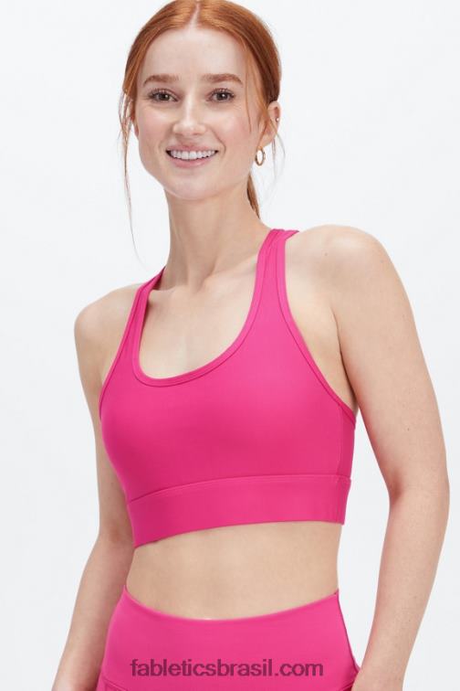 Fabletics rosa de pelúcia 420HR1751 sutiã esportivo de médio impacto em movimento 114 mulheres