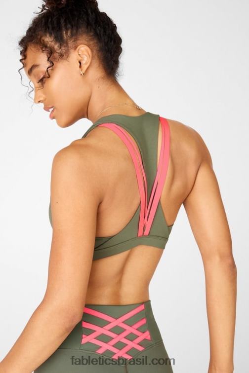 Fabletics safári/ rosa do deserto 420HR1810 boost sutiã esportivo de médio impacto 125 mulheres