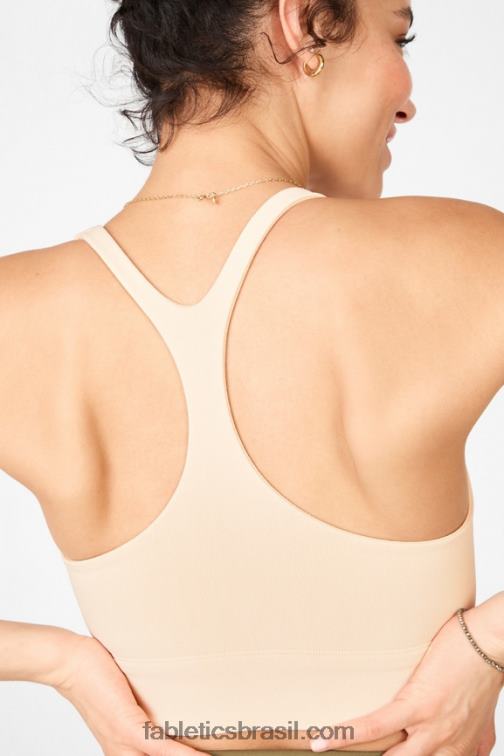 Fabletics tapioca 420HR1916 sutiã midi de malha Simone sculpt mulheres