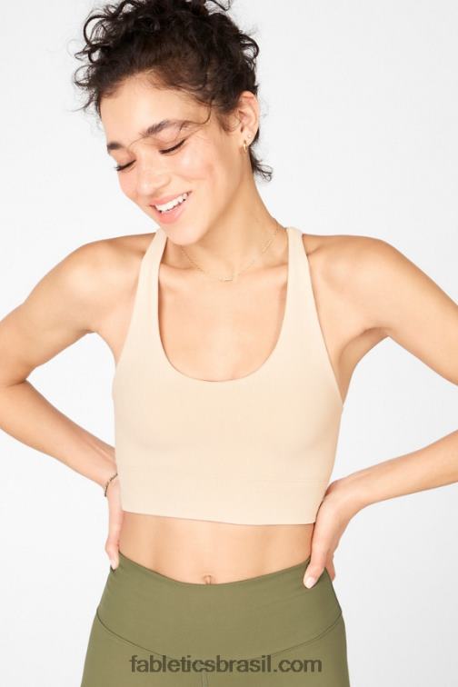 Fabletics tapioca 420HR1916 sutiã midi de malha Simone sculpt mulheres