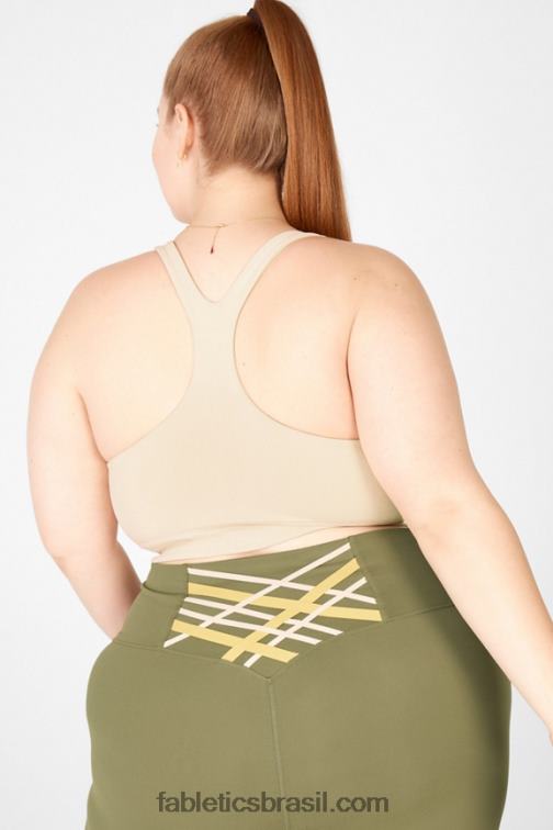 Fabletics tapioca 420HR1917 sutiã midi de malha Simone sculpt mulheres