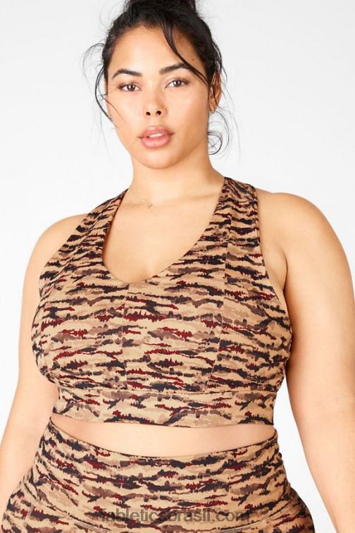 Fabletics tigresa de cacau/logotipo de cacau 420HR1843 sutiã esportivo midi impacto médio para viagem 131 mulheres