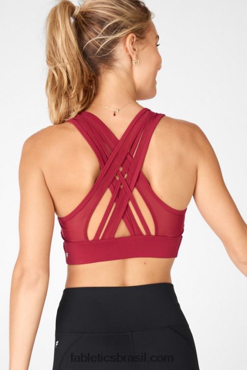 Fabletics tijolo 420HR1909 sutiã esportivo faye de médio impacto mulheres