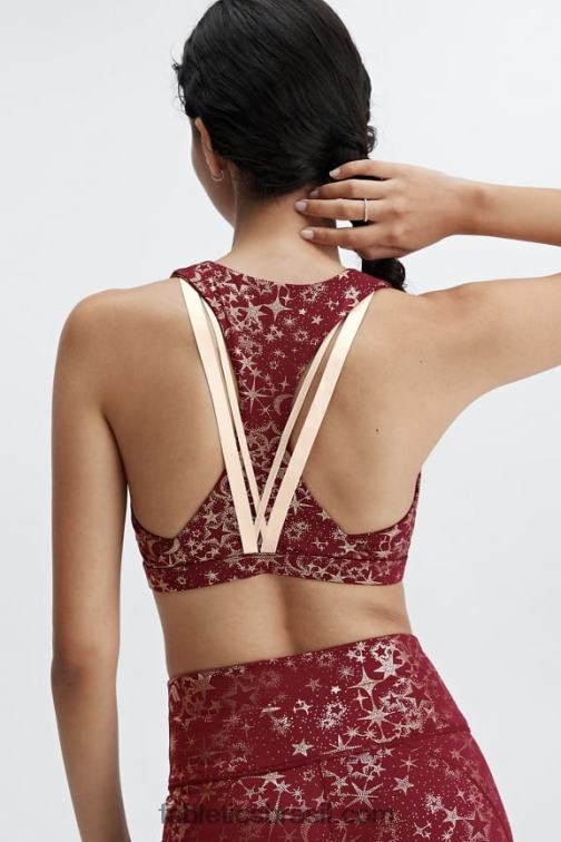 Fabletics vinho do porto stardust/ouro 420HR1787 boost sutiã esportivo de médio impacto 121 mulheres