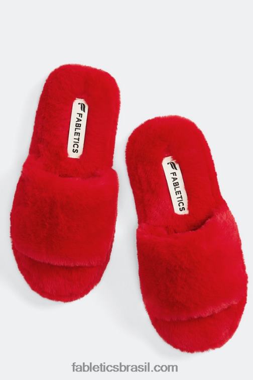Fabletics cereja elétrica 420HR2949 chinelo de pele mulheres