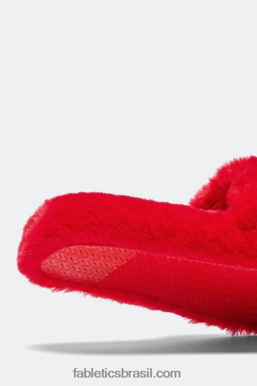 Fabletics cereja elétrica 420HR2949 chinelo de pele mulheres