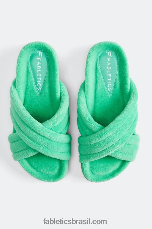 Fabletics água tropical 420HR2959 slide cruzado terry criss mulheres