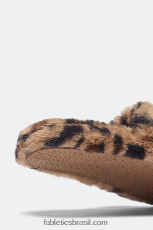 Fabletics leopardo 420HR2948 chinelo de pele mulheres