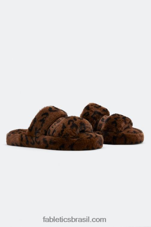 Fabletics leopardo 420HR2963 chinelo de alça confortável mulheres