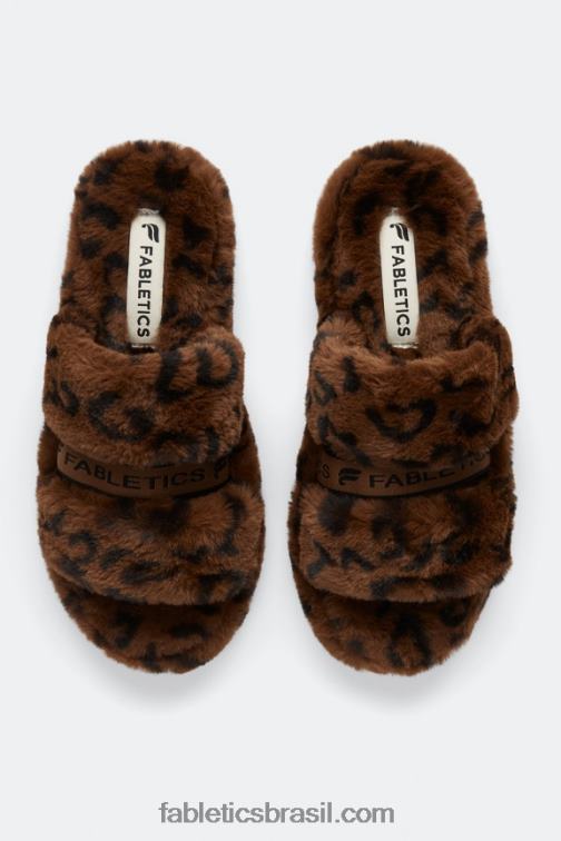 Fabletics leopardo 420HR2963 chinelo de alça confortável mulheres