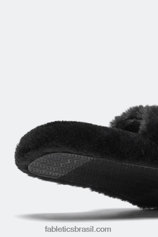 Fabletics preto 420HR2947 chinelo de pele mulheres