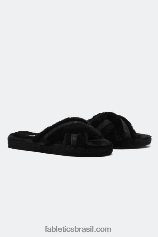 Fabletics preto 420HR2955 chinelo cruzado mulheres