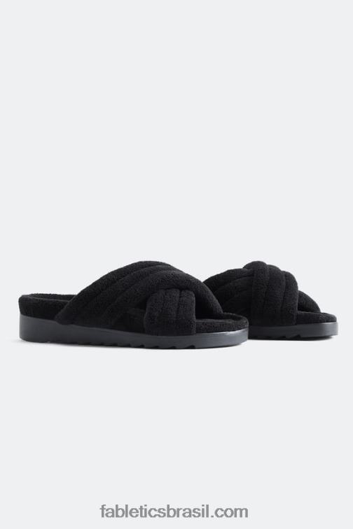 Fabletics preto 420HR2960 slide cruzado terry criss mulheres