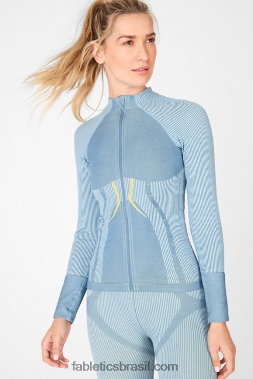 Fabletics ardósia azul/céu/meyer 420HR2708 jaqueta cassy sem costura mulheres