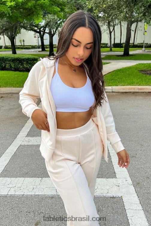 Fabletics aveia 420HR2808 jaqueta interlock de pelúcia com zíper completo mulheres