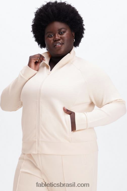 Fabletics aveia 420HR2809 jaqueta interlock de pelúcia com zíper completo mulheres