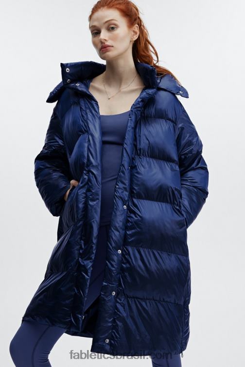 Fabletics brilho profundo de cobalto 420HR2804 adeline shine oversized puffer longo mulheres
