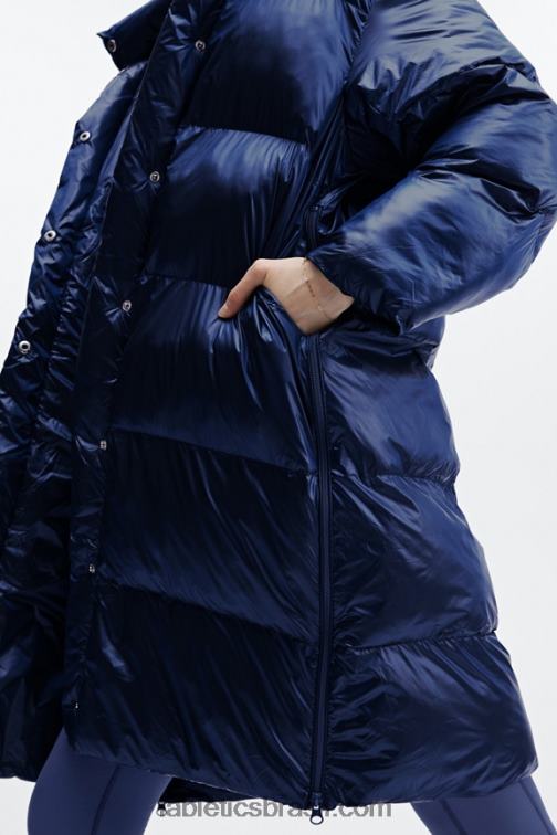 Fabletics brilho profundo de cobalto 420HR2804 adeline shine oversized puffer longo mulheres