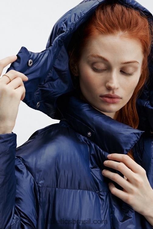 Fabletics brilho profundo de cobalto 420HR2804 adeline shine oversized puffer longo mulheres