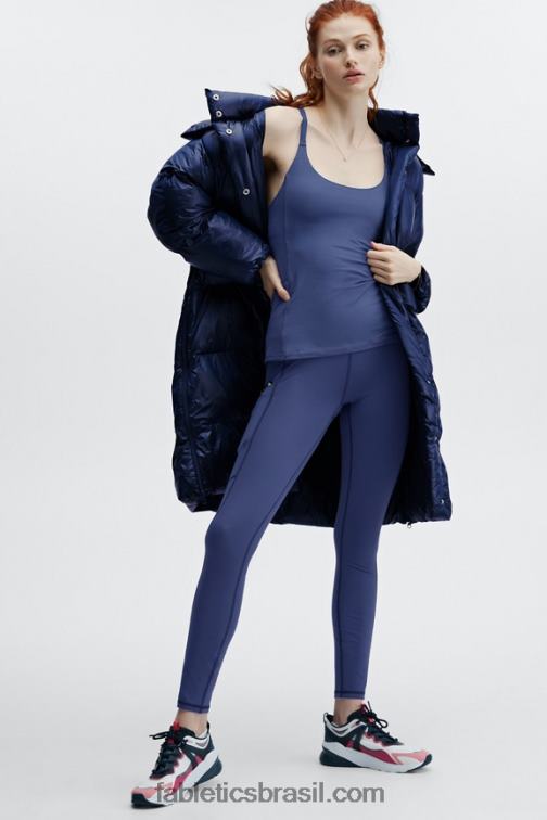 Fabletics brilho profundo de cobalto 420HR2804 adeline shine oversized puffer longo mulheres