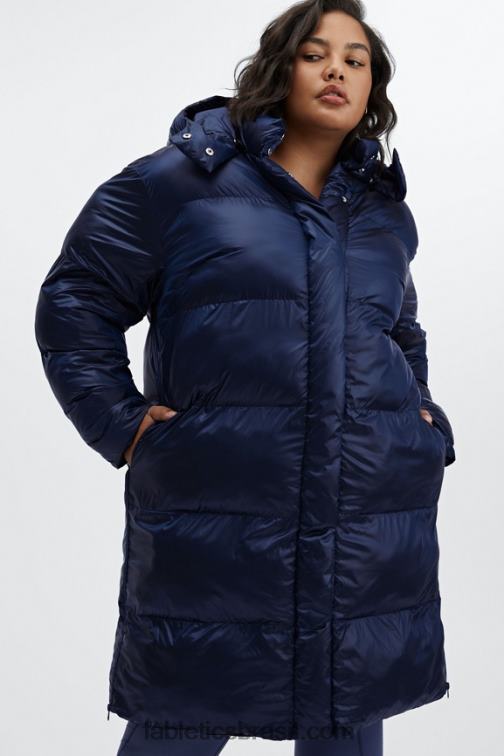Fabletics brilho profundo de cobalto 420HR2805 adeline shine oversized puffer longo mulheres