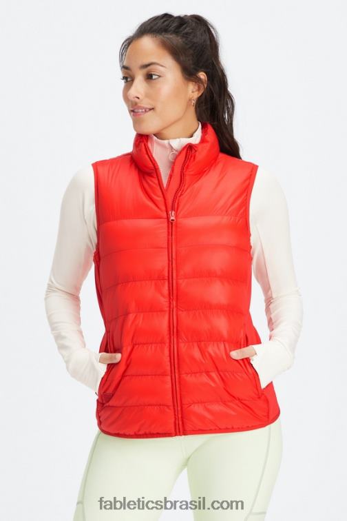 Fabletics cereja elétrica 420HR2798 colete elliot puffer mulheres