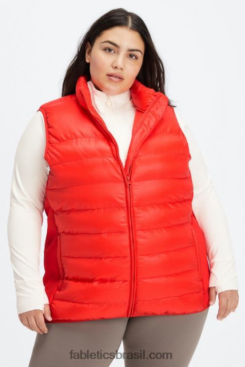 Fabletics cereja elétrica 420HR2799 colete elliot puffer mulheres
