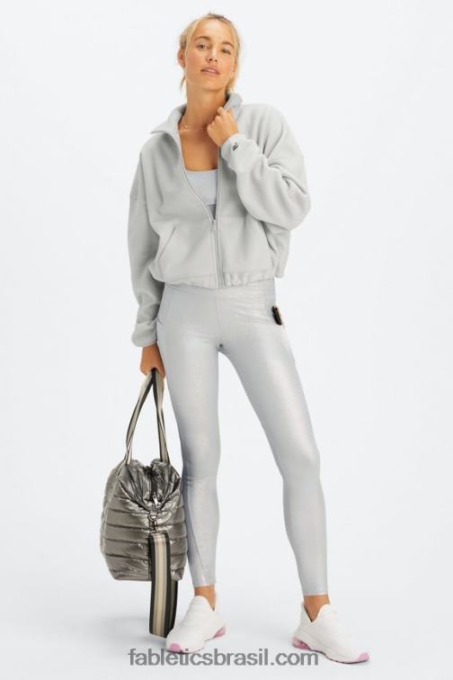 Fabletics cinza mineral 420HR2778 rayne polar polar com zíper mulheres