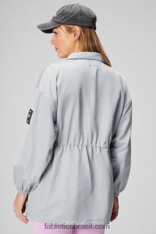 Fabletics cinza mineral/branco clássico 420HR2761 parka utilitária mulheres