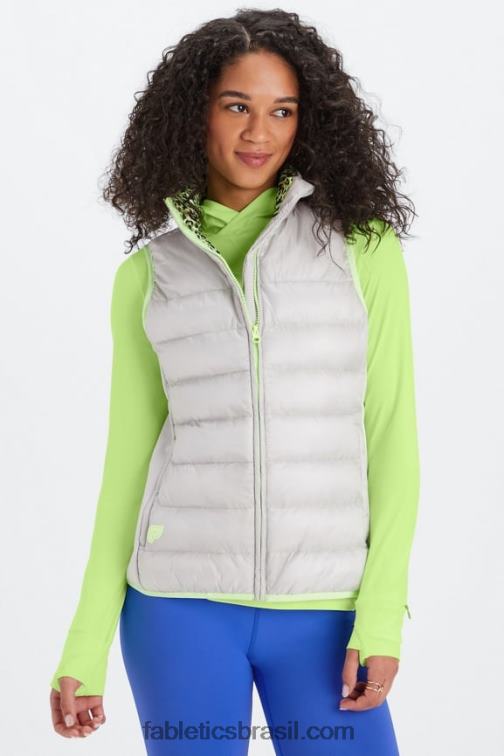 Fabletics cinza mineral/iluminador ondulado cheetah 420HR2795 colete elliot puffer mulheres