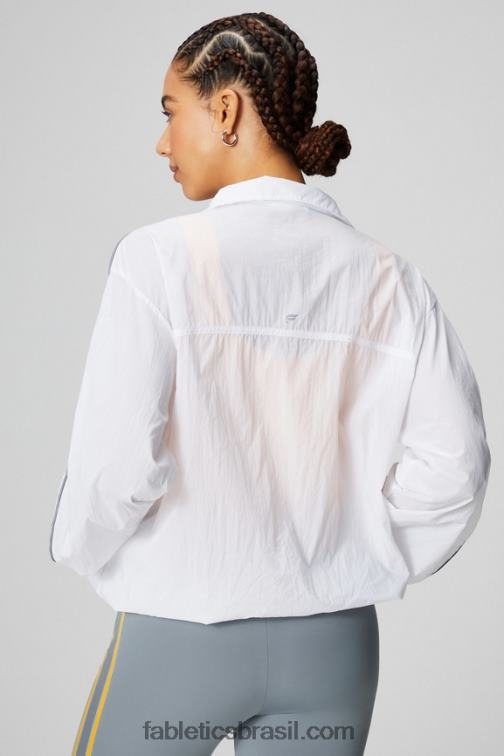 Fabletics clássico branco/prata reflexivo 420HR2739 blusão peso mosca superdimensionado mulheres