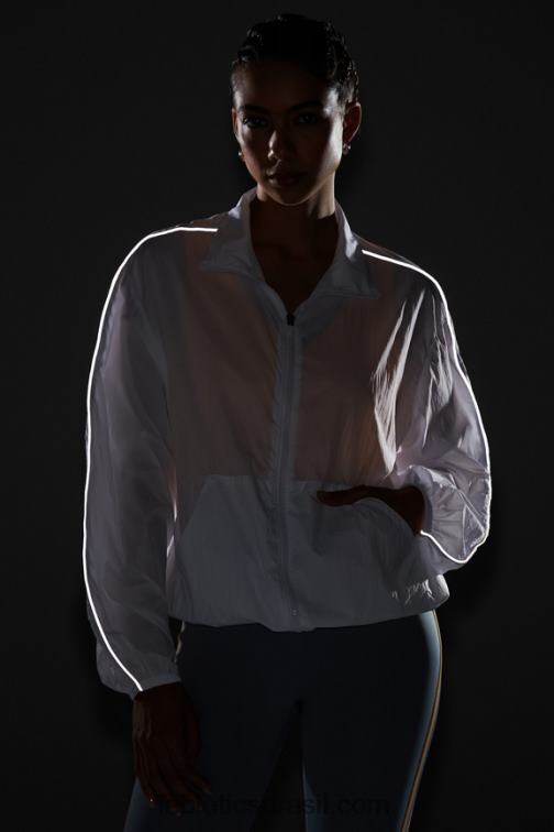 Fabletics clássico branco/prata reflexivo 420HR2739 blusão peso mosca superdimensionado mulheres