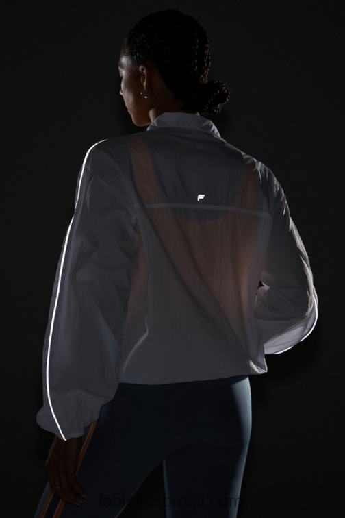 Fabletics clássico branco/prata reflexivo 420HR2739 blusão peso mosca superdimensionado mulheres