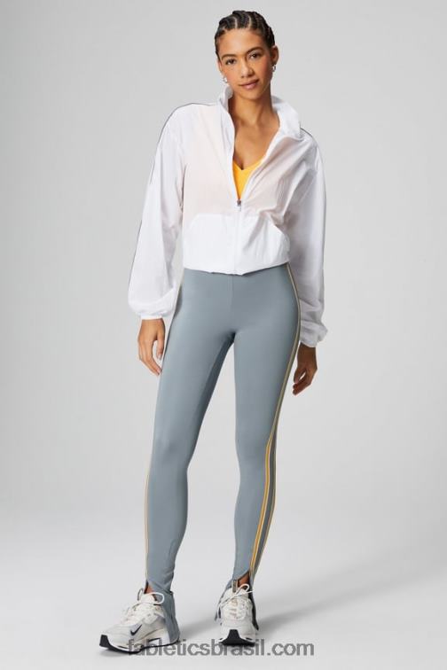 Fabletics clássico branco/prata reflexivo 420HR2739 blusão peso mosca superdimensionado mulheres