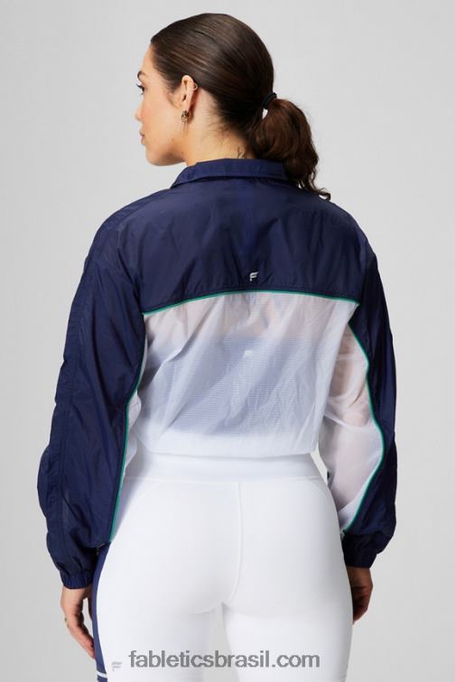 Fabletics colegial marinho/branco clássico/gráfico 420HR2755 jaqueta de tecido payton mulheres